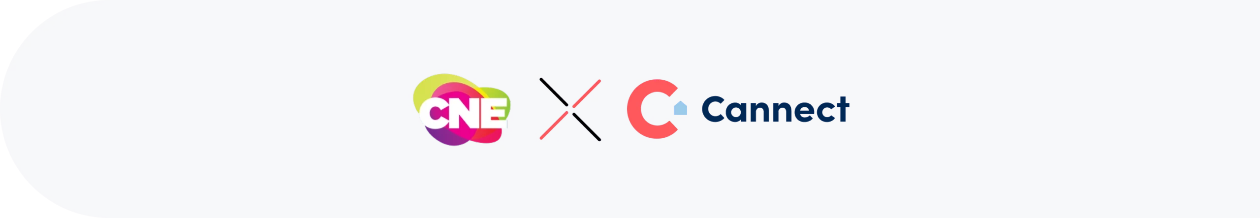 Blue banner featuring the CNE logo, a red X mark, and a faded Connect logo, indicating a CNE × Connect partnership.